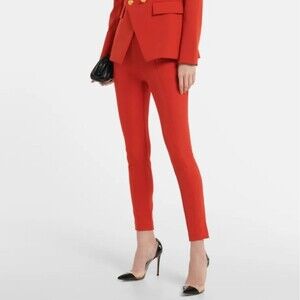 Veronica Beard red orange high rise skinny scuba pants